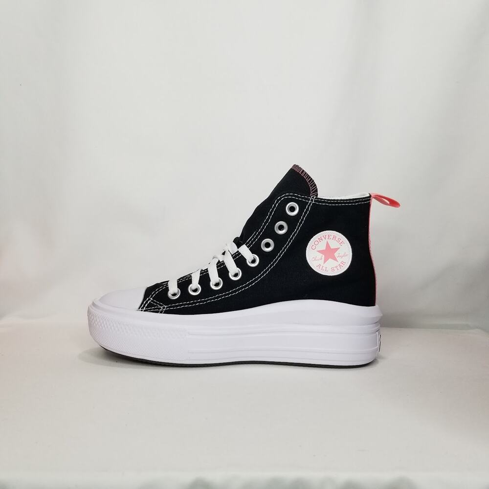 Converse CTAS Move Canvas  HI Top Sneakers Women's  7.5 Black Pink  271716C NEW - Picture 3 of 7